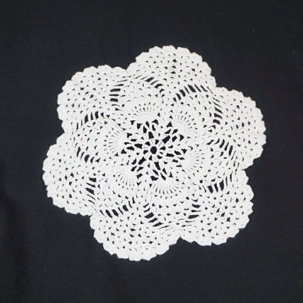 Small Crocheted Doily White 8.5" Diameter Handmade